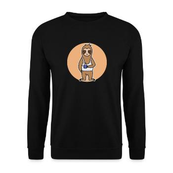 Late Riser Animal Sloth Jungle Tired Zoo - Unisex Sweatshirt - black - Front - Alina (178cm) & Michal (187cm)