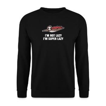 Urwaldbewohner Faultier Zoo Faul Chillen Statement - Unisex Pullover - Schwarz - Vorne - Alina (178cm) & Michal (187cm)
