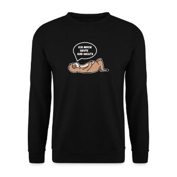 Faultier Faul Tier Urwaldbewohner Statement Zoo - Unisex Pullover - Schwarz - Vorne - Alina (178cm) & Michal (187cm)