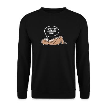 Urwaldbewohner Chillen Faultier Faul Zoo Statement - Unisex Pullover - Schwarz - Vorne - Alina (178cm) & Michal (187cm)
