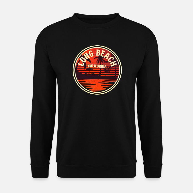 Long Beach California Sunset Badge - Unisex Sweatshirt - black