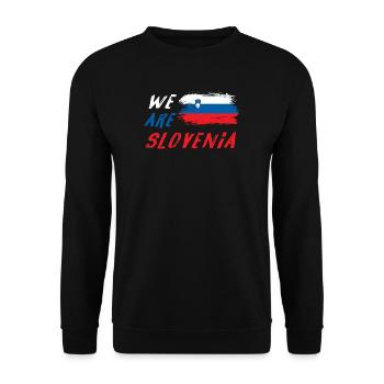Wir sind Slowenien - Unisex Pullover - Schwarz - Vorne - Alina (178cm) & Michal (187cm)