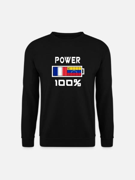 Venezuela et France Power 100 % - Sweat-shirt Unisexe - noir