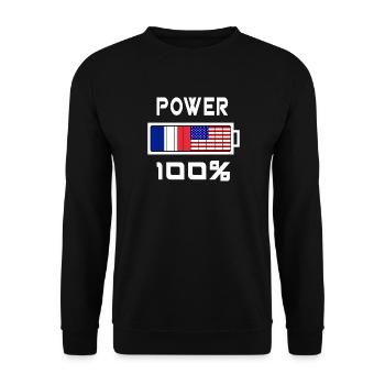 The U.S. and France power 100% - Unisex Sweatshirt - black - Front - Alina (178cm) & Michal (187cm)