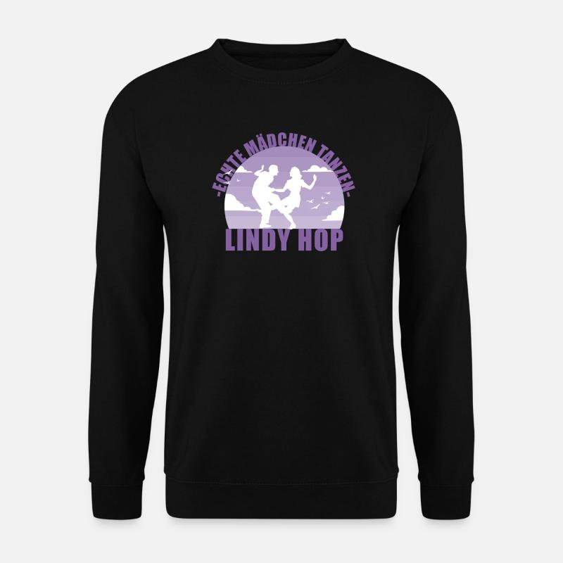 Echte Mädchen tanzen Lindy Hop Geschenk - Unisex Pullover - Schwarz