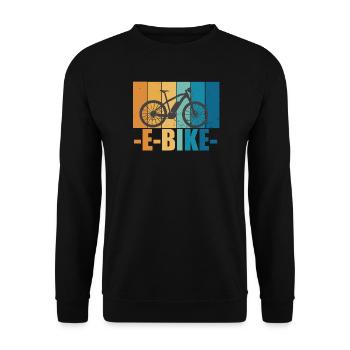 E-Bike Bike Vintage E Bike Battery Gift - Unisex Sweatshirt - black - Front - Alina (178cm) & Michal (187cm)