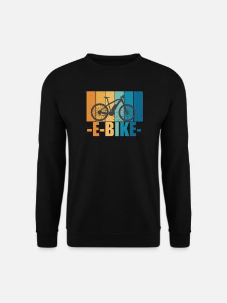 E-Bike Fahrrad Vintage E Bike Akku Geschenk - Unisex Pullover - Schwarz