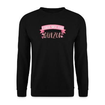 E-Bike Fahrrad E Bike Akku Glitzer Geschenk - Unisex Pullover - Schwarz - Vorne - Alina (178cm) & Michal (187cm)