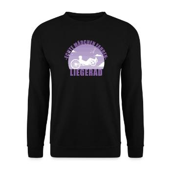 Fahrrad Liegerad Mädchen Sport Radsport Geschenk - Unisex Pullover - Schwarz - Vorne - Alina (178cm) & Michal (187cm)