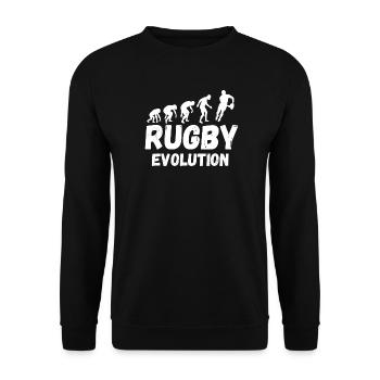 RUGBY, Rugby-Sport, Rugby-Humor - Unisex Pullover - Schwarz - Vorne - Alina (178cm) & Michal (187cm)