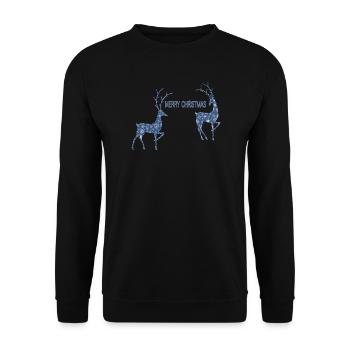 Blue reindeer couple for Christmas - Unisex Sweatshirt - black - Front - Alina (178cm) & Michal (187cm)
