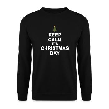 Minimalistisches Weihnachten Ruhiger Weihnachtstag - Unisex Pullover - Schwarz - Vorne - Alina (178cm) & Michal (187cm)
