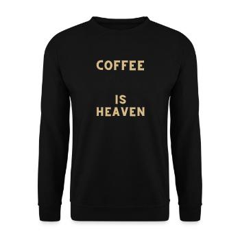 COFFEE IS HEAVEN - Unisex Pullover - Schwarz - Vorne - Alina (178cm) & Michal (187cm)