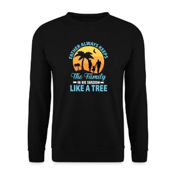 Vater hält Familie wie einen Baum - Unisex Pullover - Schwarz - Vorne - Alina (178cm) & Michal (187cm)