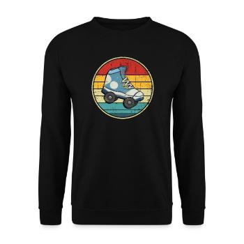 Cercle de patins à roulettes rétro coucher de soleil - Sweat-shirt Unisexe - noir - Devant - Alina (178cm) & Michal (187cm)
