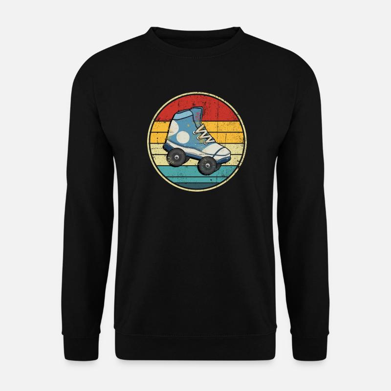 Retro Sonnenuntergang Rollschuh Kreis - Unisex Pullover - Schwarz