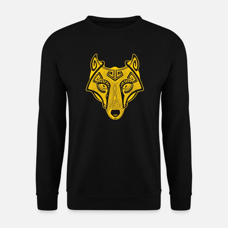 Viking Wolf gelb transparent - Unisex Pullover - Schwarz