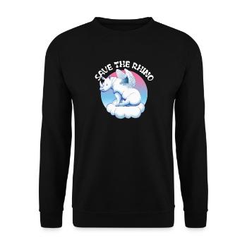 Saving the rhinos| Rhinoceros - Unisex Sweatshirt - black - Front - Alina (178cm) & Michal (187cm)
