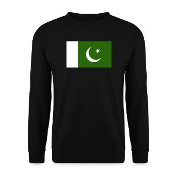 Pakistan National Flagge - Unisex Pullover - Schwarz - Vorne - Alina (178cm) & Michal (187cm)