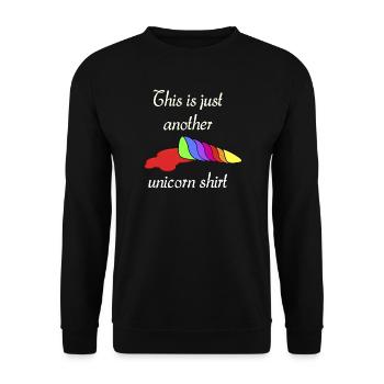 Unicorn Hater Anti Einhorn - Just Another Unicorn - Unisex Sweatshirt - black - Front - Alina (178cm) & Michal (187cm)