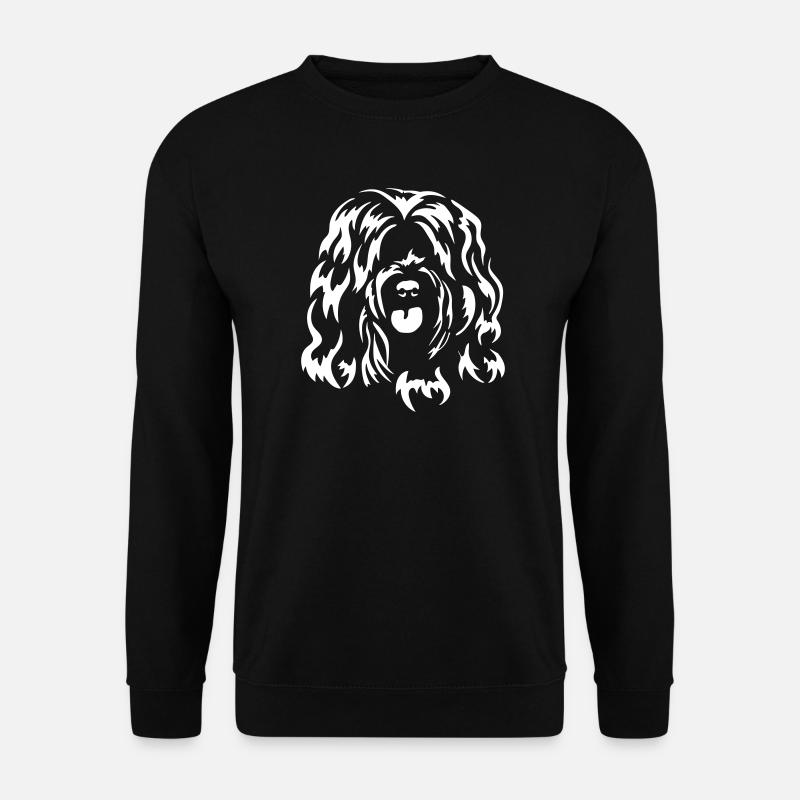 Tibet Terrier Kopf "Black Edition" - Unisex Pullover - Schwarz