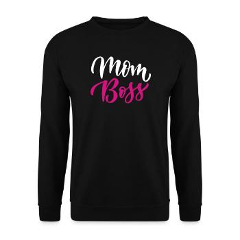 Mom Bos.s - Unisex Sweatshirt - black - Front - Alina (178cm) & Michal (187cm)
