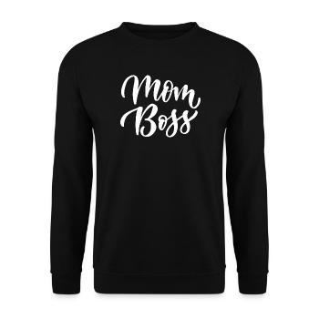 Mom Bos.s - Unisex Sweatshirt - black - Front - Alina (178cm) & Michal (187cm)