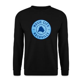 Music City Nashville Badge - Unisex Pullover - Schwarz - Vorne - Alina (178cm) & Michal (187cm)