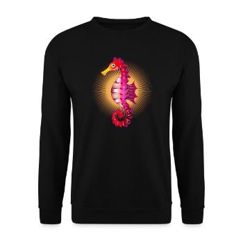 cute radiant seahorse in comic style - Unisex Sweatshirt - black - Front - Alina (178cm) & Michal (187cm)