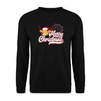 Lettrage de renne de Noël festif - Sweat-shirt Unisexe - noir - Devant - Alina (178cm) & Michal (187cm)