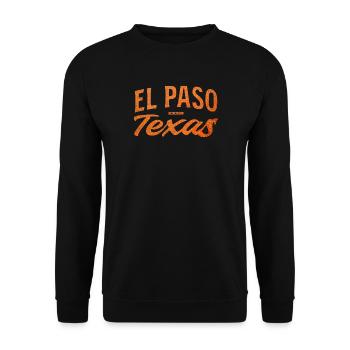 El Paso Texas Script Logo - Unisex Sweatshirt - black - Front - Alina (178cm) & Michal (187cm)