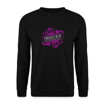 Hairdresser with passion - Unisex Sweatshirt - black - Front - Alina (178cm) & Michal (187cm)