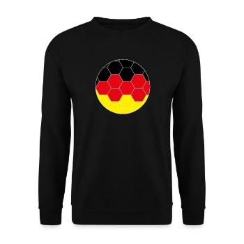 Deutschland Fußball Hexagon - Unisex Pullover - Schwarz - Vorne - Alina (178cm) & Michal (187cm)