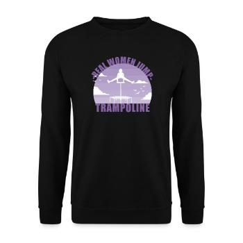 Real Women Jump Trampolines / Jumping Fitness - Unisex Sweatshirt - black - Front - Alina (178cm) & Michal (187cm)