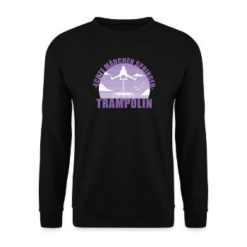 Echte Mädchen springen Trampolin Geschenk - Unisex Pullover - Schwarz - Vorne - Alina (178cm) & Michal (187cm)
