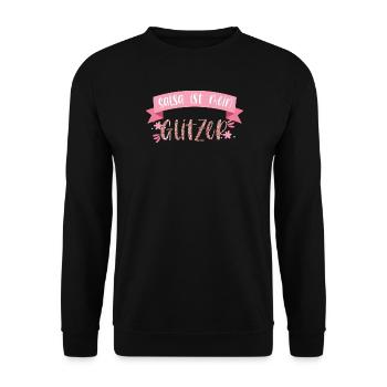 Salsa ist mein Glitzer! Tänzerin tanzen Geschenk - Unisex Pullover - Schwarz - Vorne - Alina (178cm) & Michal (187cm)