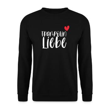 Trampolin Liebe Springen Hobby Geschenk - Unisex Pullover - Schwarz - Vorne - Alina (178cm) & Michal (187cm)