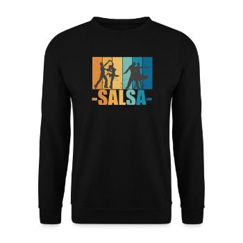 Salsa Vintage Tänzer Retro tanzen Geschenk - Unisex Pullover - Schwarz - Vorne - Alina (178cm) & Michal (187cm)