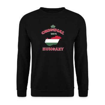Hungary original 100% flag design - Unisex Sweatshirt - black - Front - Alina (178cm) & Michal (187cm)