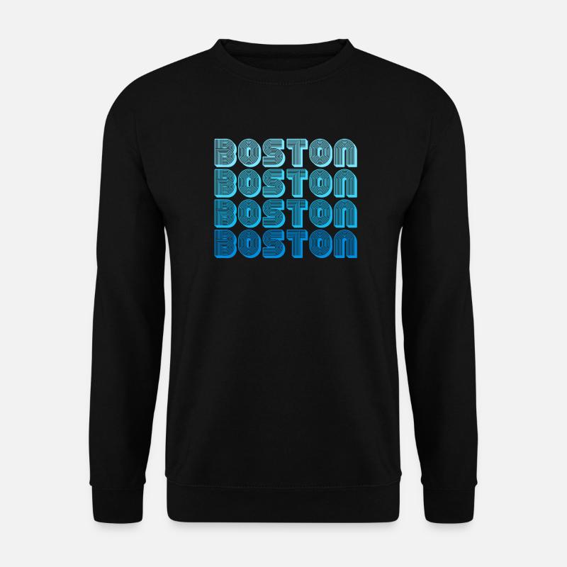 Boston Wiederholungs-Muster Blau Gradient - Unisex Pullover - Schwarz