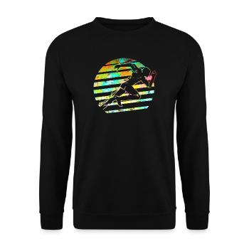 Sprint / Course / Athlète / Course à pied / Atheltik - Sweat-shirt Unisexe - noir - Devant - Alina (178cm) & Michal (187cm)