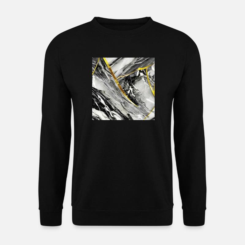 Marmor Schwarz Gold Naturstein - Unisex Pullover - Schwarz