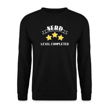 Nerd - Streber - Unisex Sweatshirt - black - Front - Alina (178cm) & Michal (187cm)