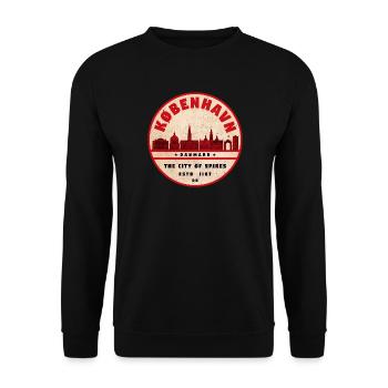 Copenhagen Skyline Vintage Seal - Unisex Sweatshirt - black - Front - Alina (178cm) & Michal (187cm)