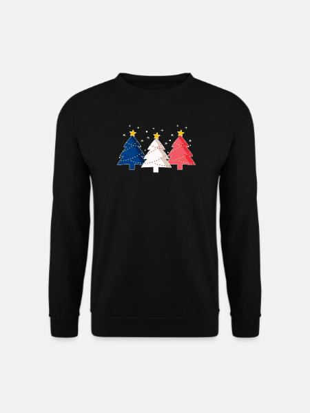 Joyeux Noël Weihnachtsbäume Frankreich Flagge - Unisex Pullover - Schwarz