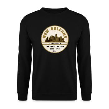 Badge vintage de la Skyline de la Nouvelle-Orléans - Sweat-shirt Unisexe - noir - Devant - Alina (178cm) & Michal (187cm)