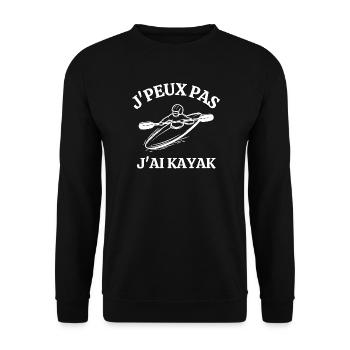 kayak, fan de kayak, canoë-kayak - Sweat-shirt Unisexe - noir - Devant - Alina (178cm) & Michal (187cm)