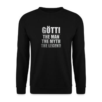 Götti the man the myth the legend - Unisex Sweatshirt - black - Front - Alina (178cm) & Michal (187cm)