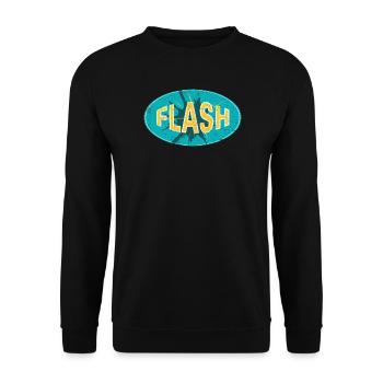 FLASH EMBLEM - Unisex Sweatshirt - black - Front - Alina (178cm) & Michal (187cm)