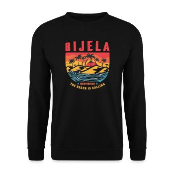 Bijela Montenegro Palmen Strand Design - Unisex Pullover - Schwarz - Vorne - Alina (178cm) & Michal (187cm)